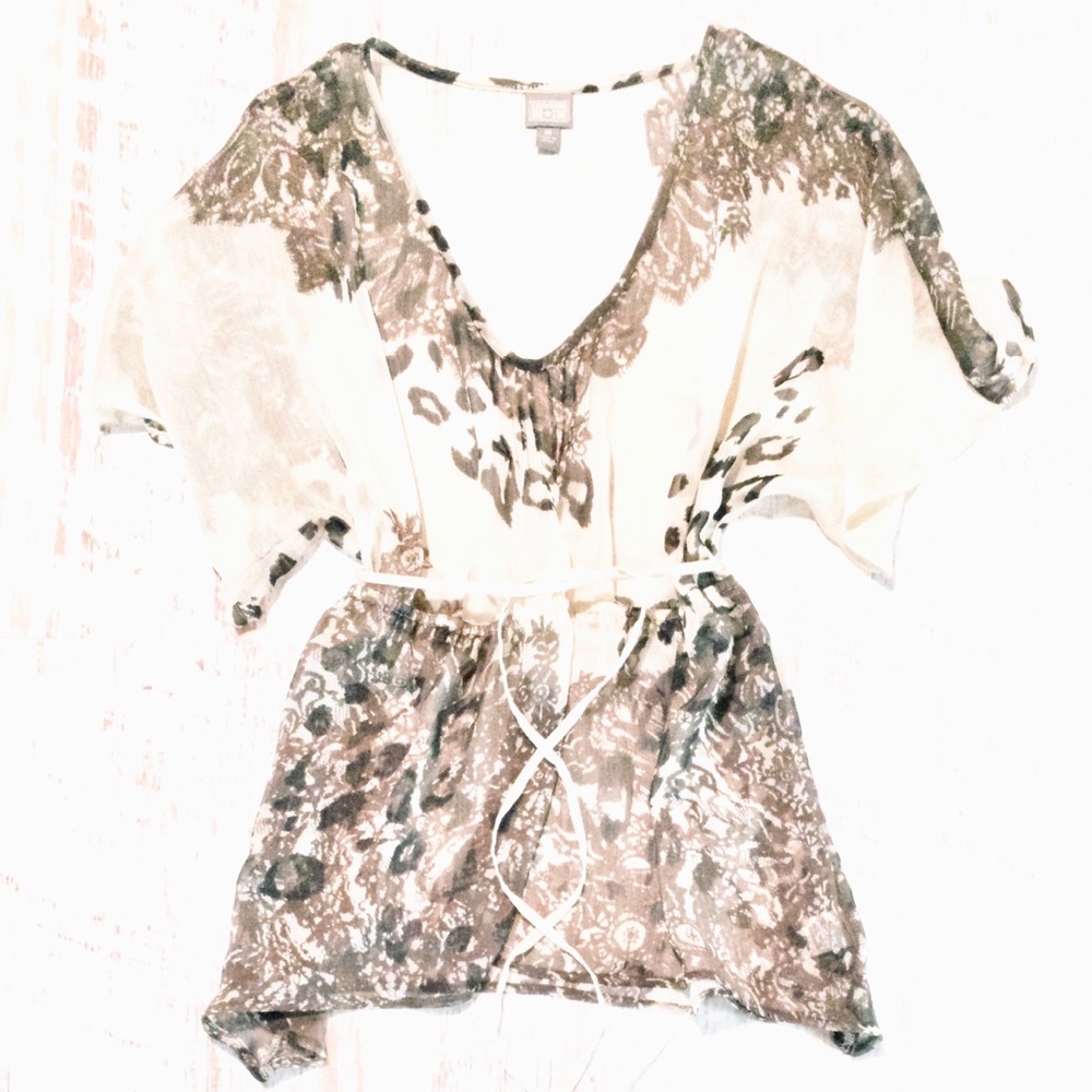 NWOT Converse One Star Transparent Floral Top